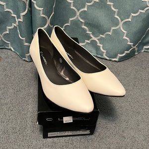 C Label White Retro Flats
